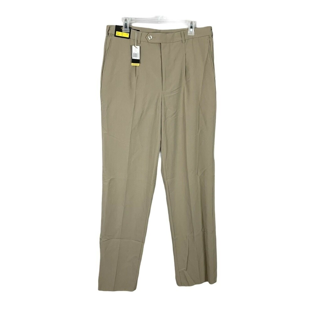Monterey Club NWT Light Weight Golf Pants Men 34 Khaki Not Hemmed Style 1835